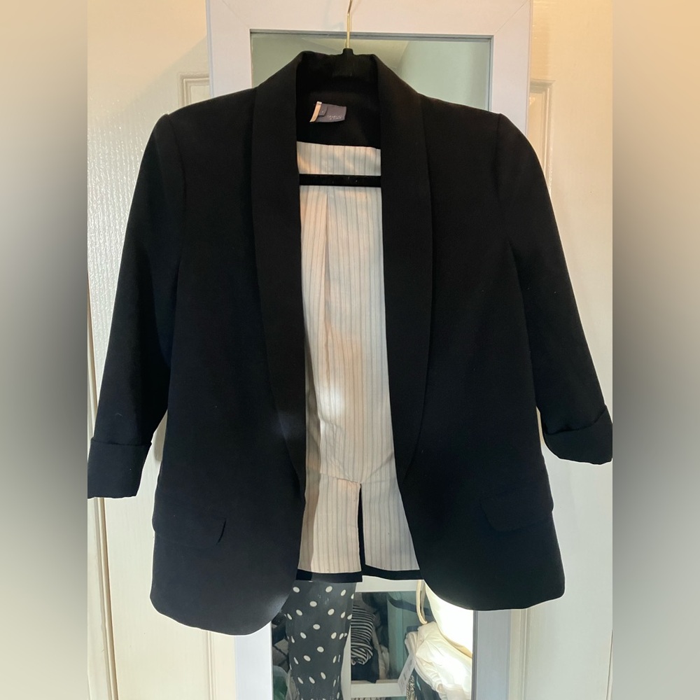 Sparkle & Fade Black Blazer 3/4 Sleeves